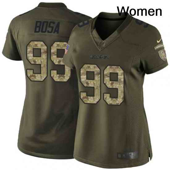 Womens Nike Los Angeles Chargers 99 Joey Bosa Elite Green Salute to Service NFL Jersey